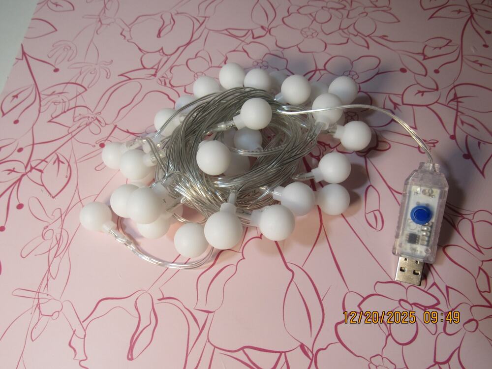 White Decorative String Lights - USB Plug